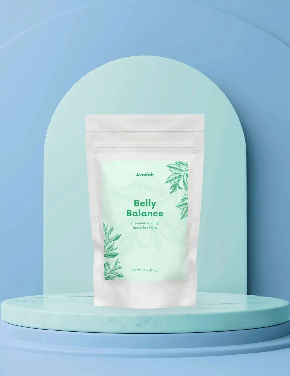 Belly Balance Tea supplement facts and brewing instructions for digestive health support