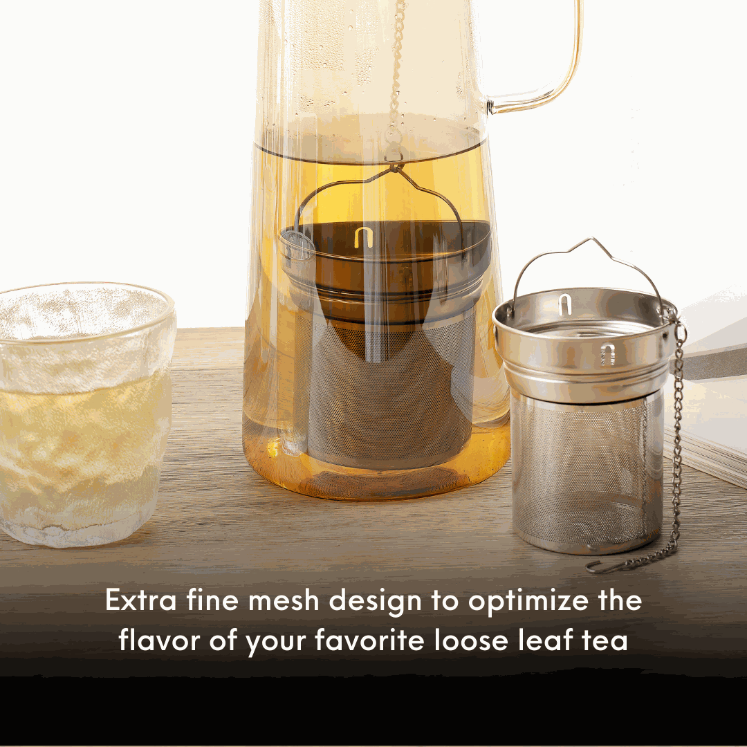 Avodah large capacity tea infuser basket with strainer lid for loose tea brewing