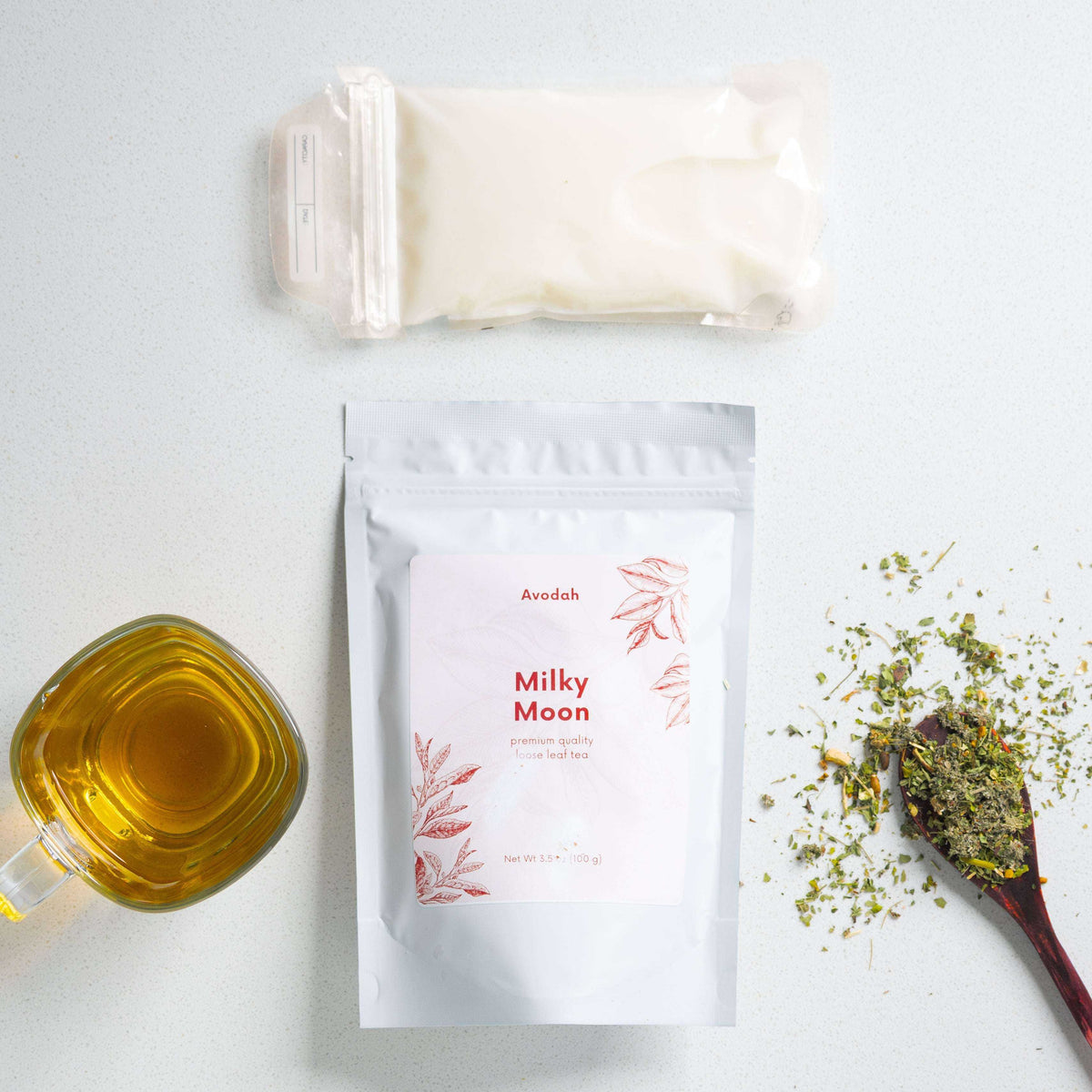Milky Moon Tea loose leaf blend for enhancing breast milk production with natural herbs