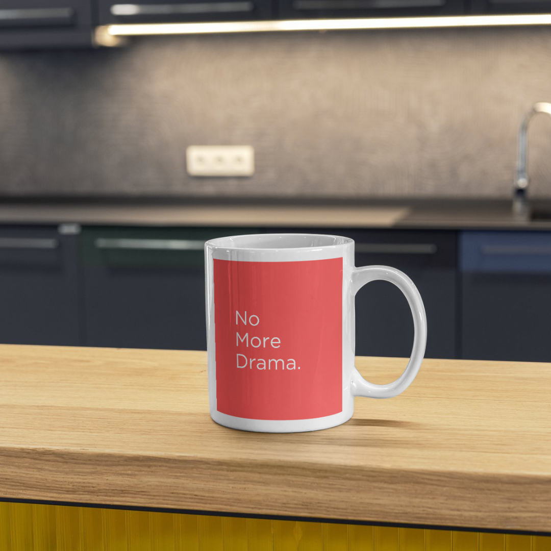 Custom design mug with personalized artwork and vibrant full-color print from Avodah Mugs and Teas