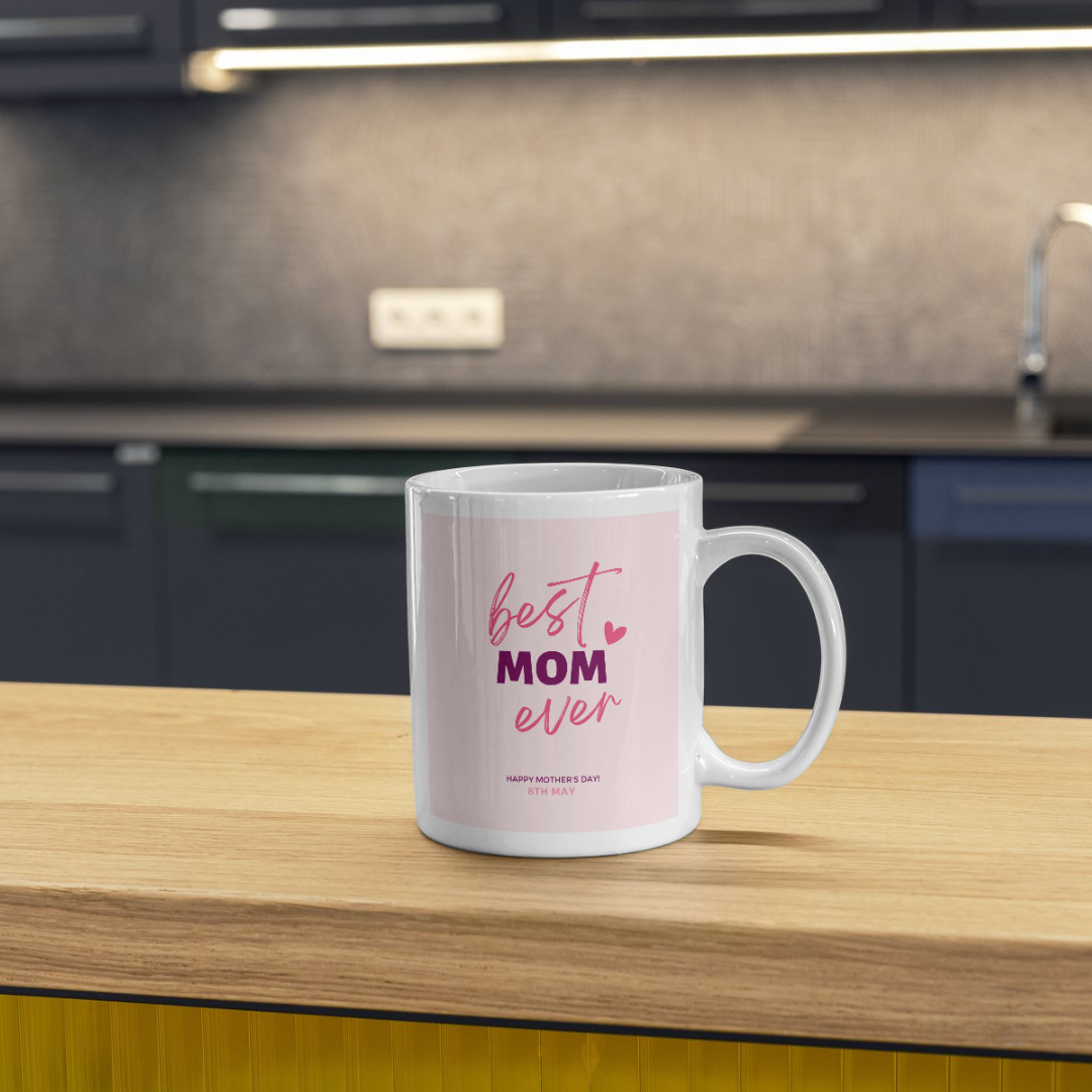 Custom design mug with personalized artwork and vibrant colors from Avodah Mugs and Teas
