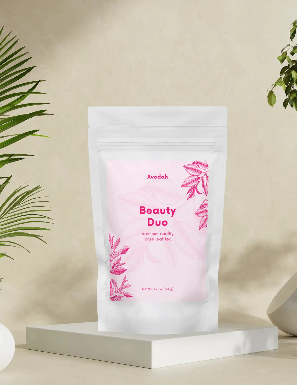 Beauty Duo Tea loose-leaf herbal blend with chamomile and bamboo for hair and nail health