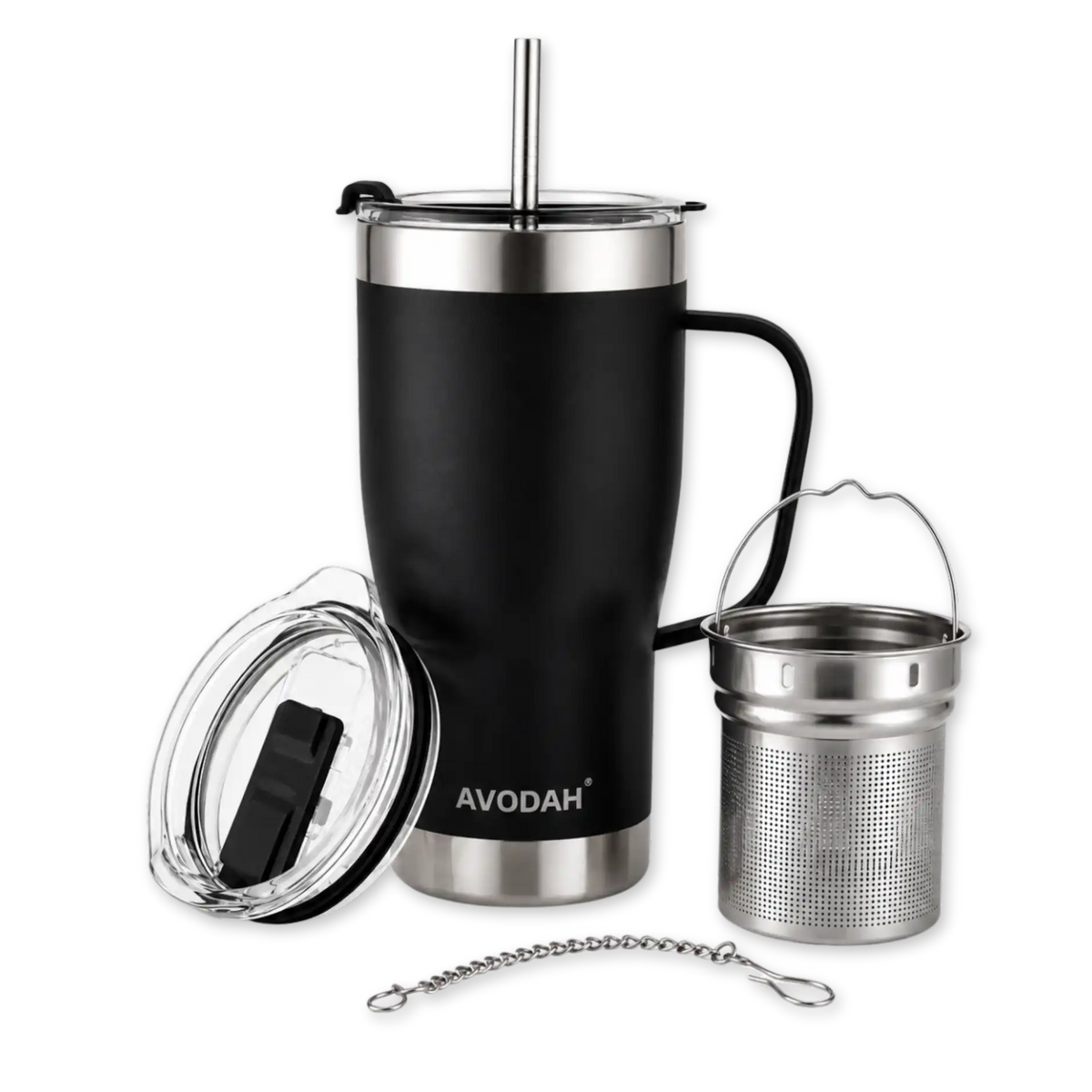 Black Travel Mug with Infuser