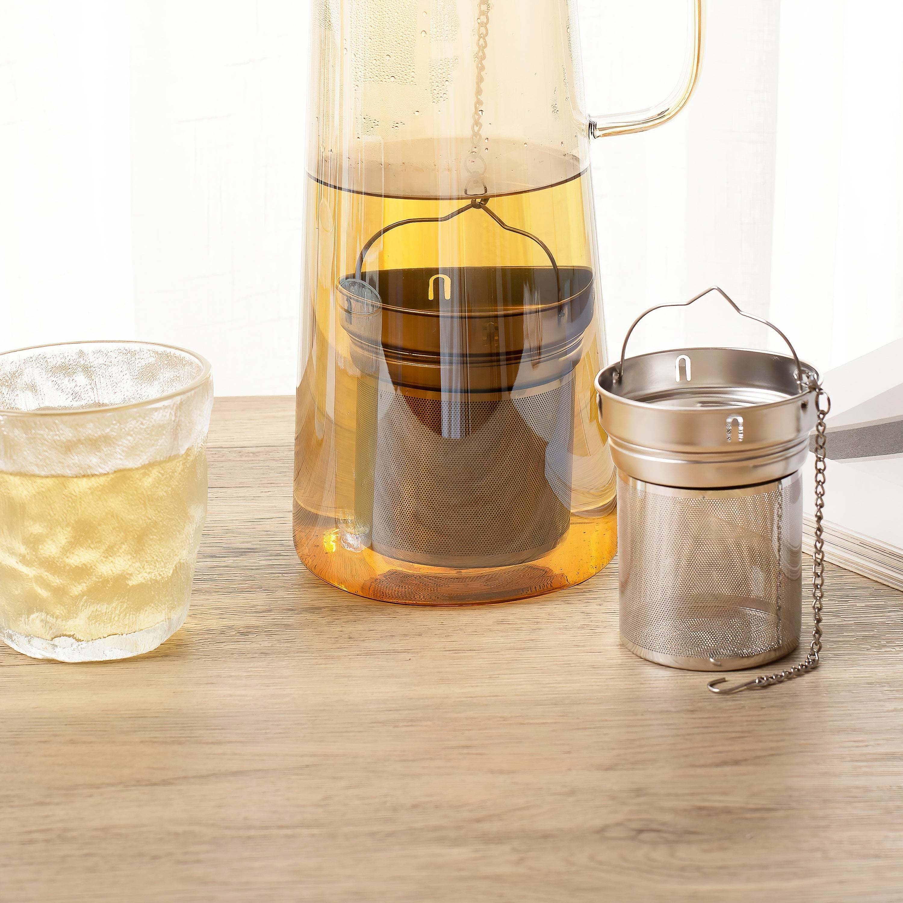 Avodah large capacity tea infuser basket with premium strainer lid for loose tea brewing