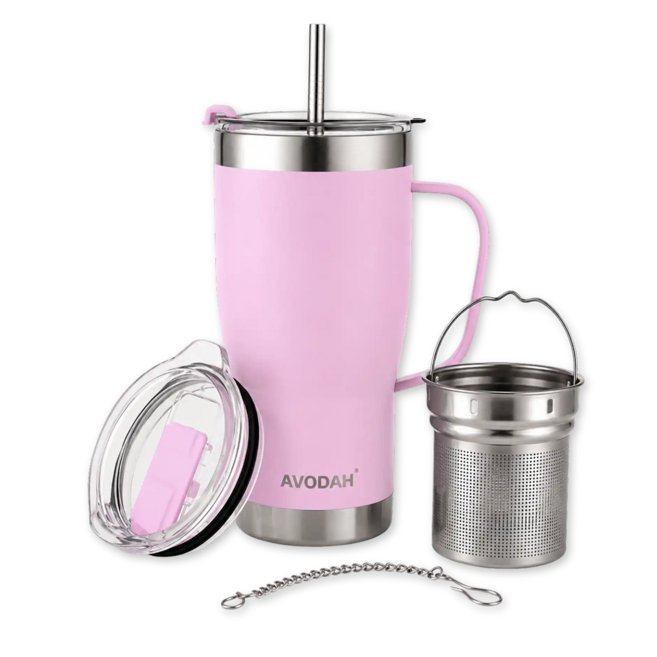 Pink Travel Mug With Infuser