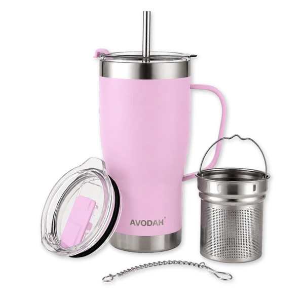 Pink Travel Mug With Infuser