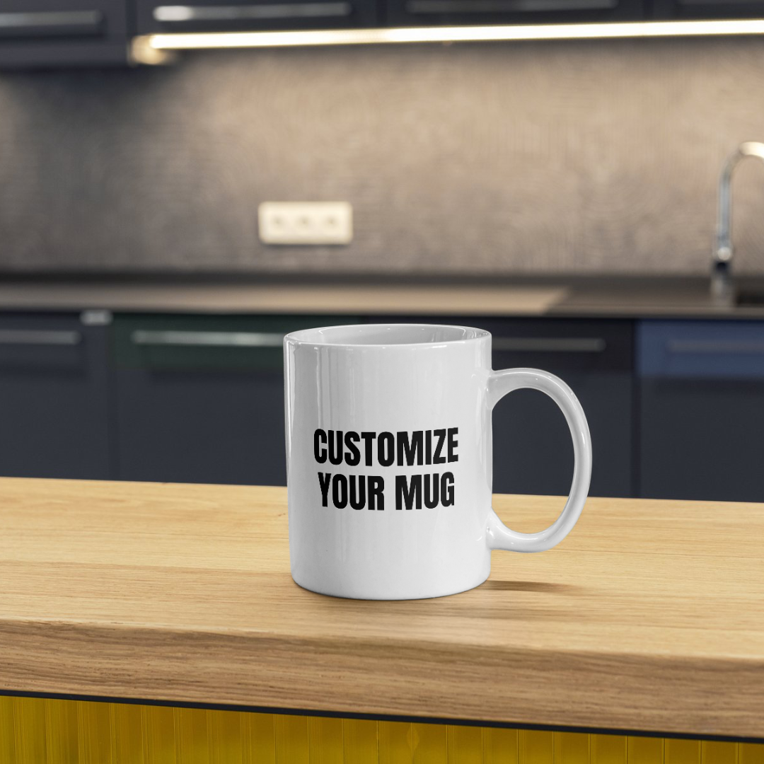 Custom design mug with personalized artwork and vibrant colors from Avodah Mugs and Teas