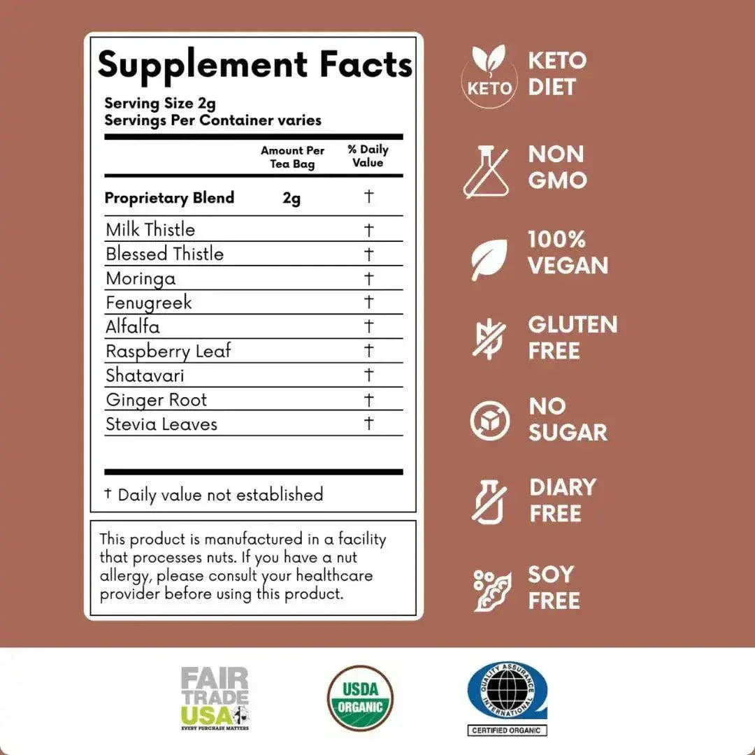 Milky Moon Tea loose leaf blend supporting breastfeeding and enhancing milk production with natural herbs